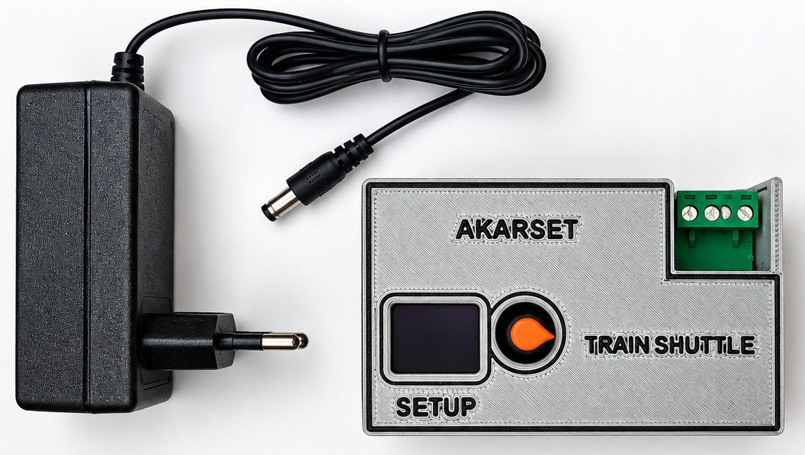 Akarset Train Shuttle Main Unit and Power Adapter